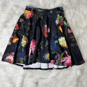 Floral Black Skirt